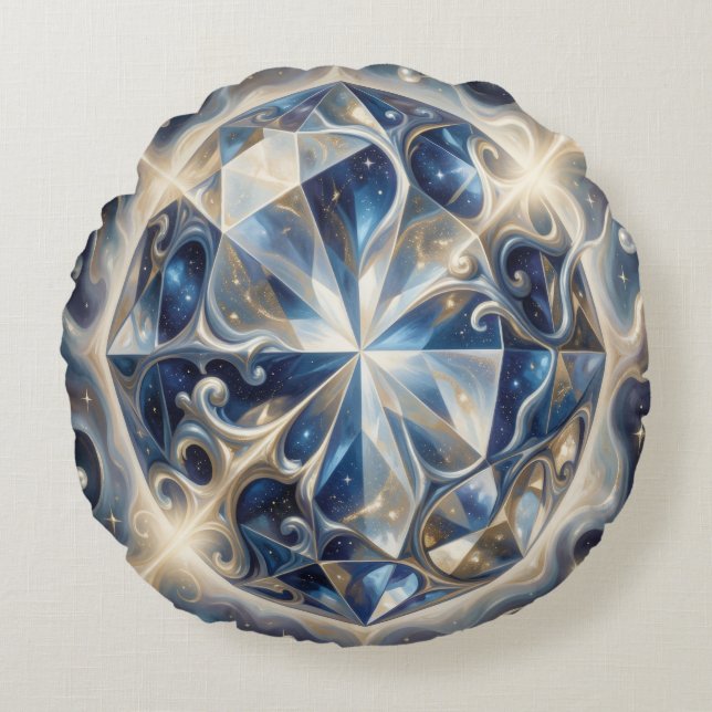 Sapphire – The Stone of Truth and Wisdom´3 Rund Kudde (Framsidan)