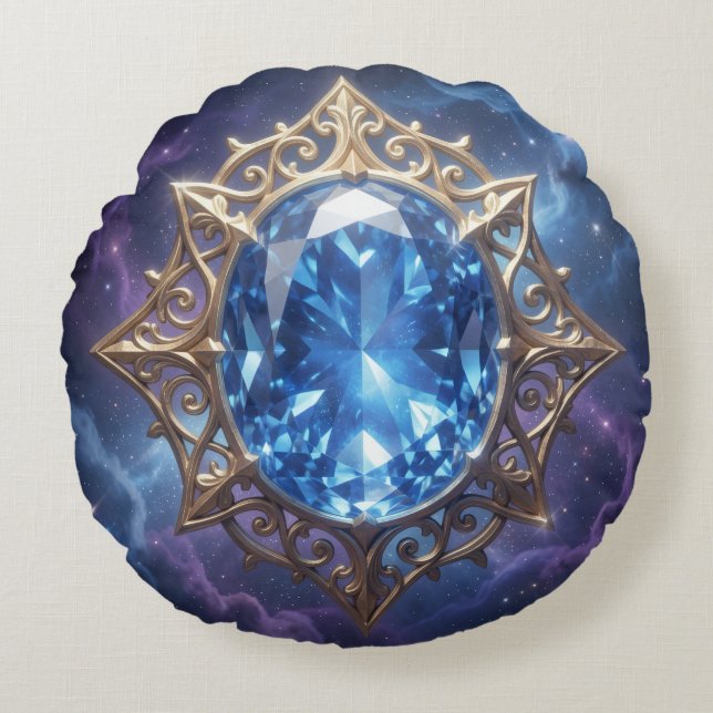 Sapphire – The Stone of Truth and Wisdom´5 Rund Kudde (Framsidan)