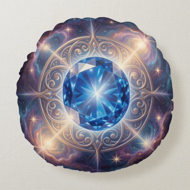 Sapphire – The Stone of Truth and Wisdom´6 Rund Kudde (Framsidan)