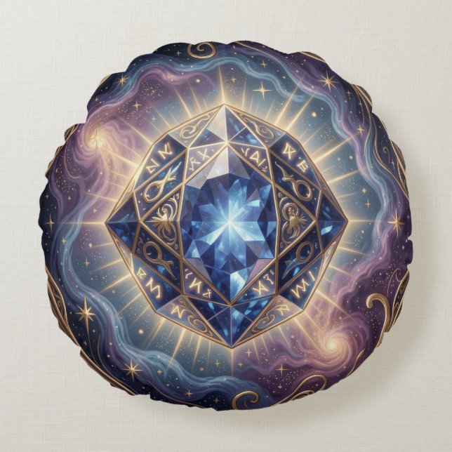 Sapphire – The Stone of Truth and Wisdom´7 Rund Kudde (Framsidan)
