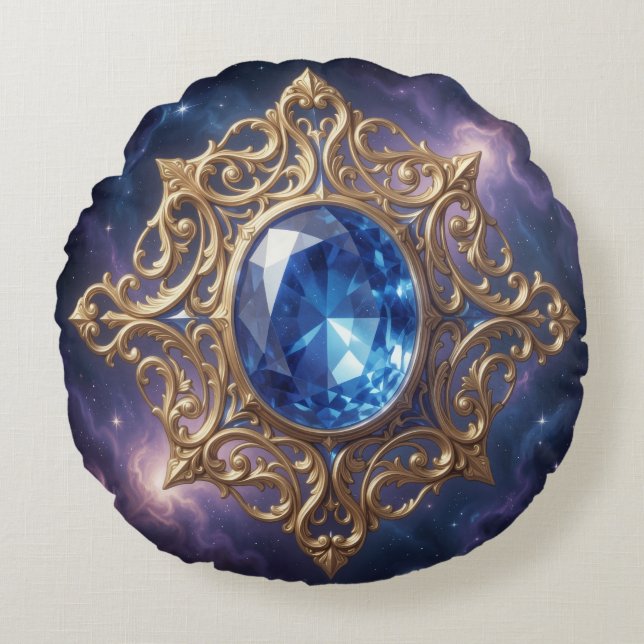 Sapphire – The Stone of Truth and Wisdom´8 Rund Kudde (Framsidan)