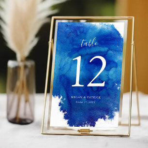 Sapphire Tide Bröllop Bordsnummer Guest Namn