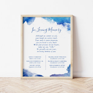 Sapphire Tide Bröllop Minnestavla Poster