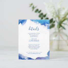 Sapphire Tide Bröllopsinformation Infogningskort Tilläggskort