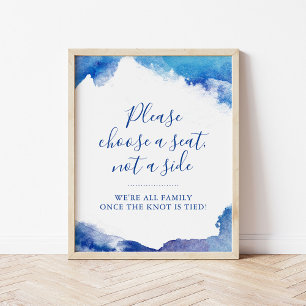 Sapphire Tide Välj en plats Bröllopsskylt  Poster