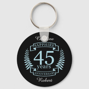 Sapphire Traditional 45:e bröllop-årsdagen Nyckelring