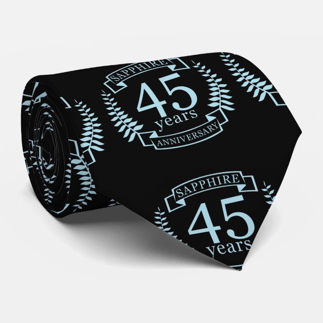 Sapphire Traditional 45:e bröllop-årsdagen Slips (Rullad)