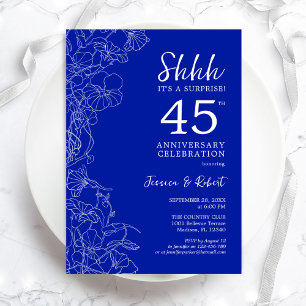Sapphire Vit Överraskning 45-årsjubileum Inbjudningar