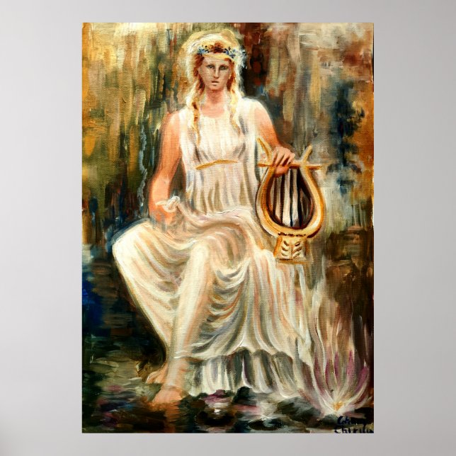 Sappho and her Lydian lyre Poster (Framsidan)