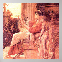 Sappho by gustav Klimt,Greklands representation Poster