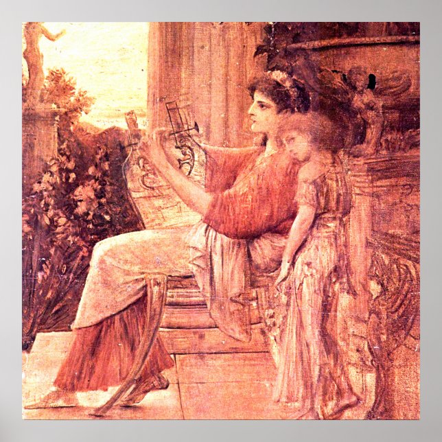 Sappho by gustav Klimt,Greklands representation Poster (Framsidan)