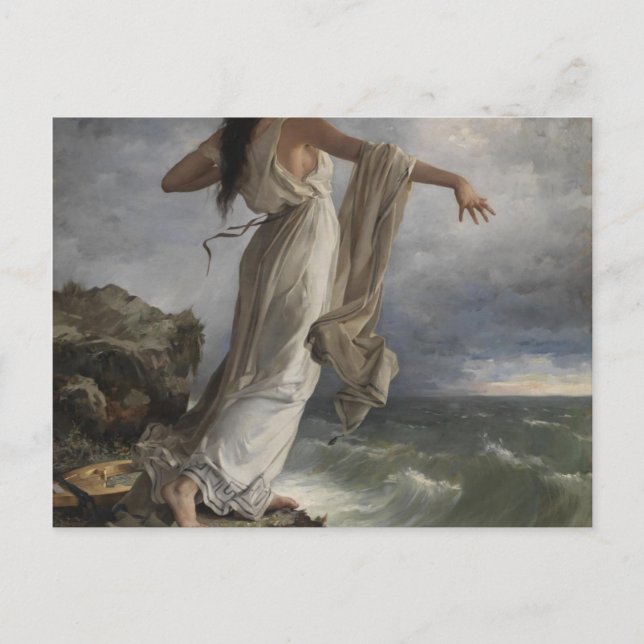 Sappho by Miquel Carbonell I Selva (1854-1896) Vykort (Framsida)