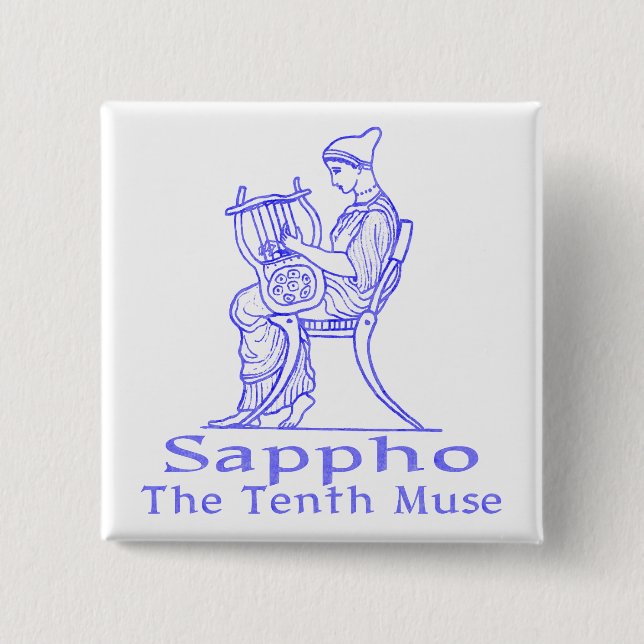 Sappho: Den tionde musan Knapp (Framsida)
