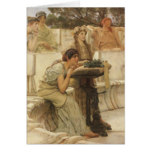 Sappho och Alcaeus av Herr Lawrence Alma Tadema Hälsningskort