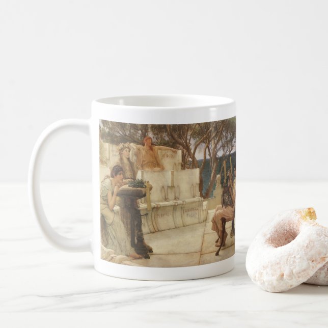 Sappho och Alcaeus av Herr Lawrence Alma Tadema Kaffemugg (Med munk)