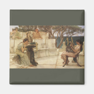 Sappho och Alcaeus av Herr Lawrence Alma Tadema Magnet