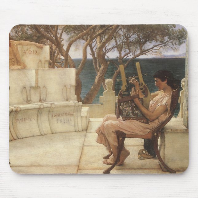 Sappho och Alcaeus av Herr Lawrence Alma Tadema Musmatta (Framsidan)