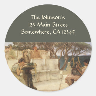 Sappho och Alcaeus av Herr Lawrence Alma Tadema Runt Klistermärke