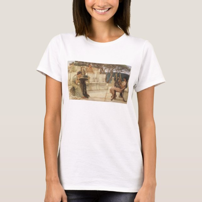 Sappho och Alcaeus av Herr Lawrence Alma Tadema Tee (Framsida)