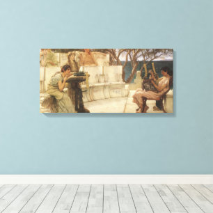 Sappho och Alcaeus av Sir Lawrence Alma Tadema Canvastryck
