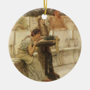 Sappho och Alcaeus av Sir Lawrence Alma-Tadema Julgransprydnad Keramik