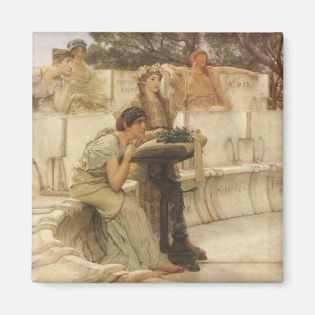 Sappho och Alcaeus av Sir Lawrence Alma Tadema Magnet (Framsidan)