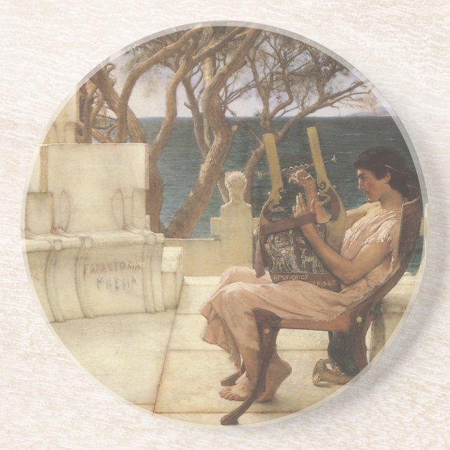 Sappho och Alcaeus av Sir Lawrence Alma Tadema Underlägg Sandsten (Framsidan)