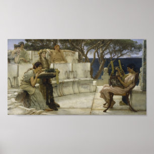 Sappho och Alcaeus Poster