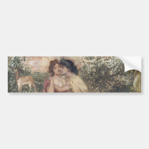Sappho och Erinna på grekiska Garden (Lesbisk Kärl Bildekal