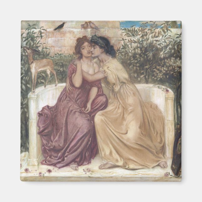 Sappho och Erinna på grekiska Garden (Lesbisk Kärl Magnet (Framsidan)
