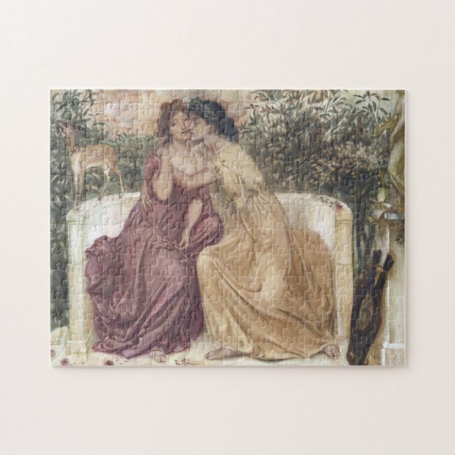 Sappho och Erinna på grekiska Garden (Lesbisk Kärl Pussel (Horisontell)
