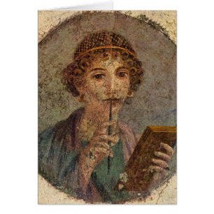 Sappho (Pompeii fresco) Hälsningskort