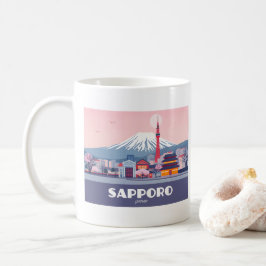 Sapporo Japan Hokkaido Cityscape Pastel Travel Kaffemugg