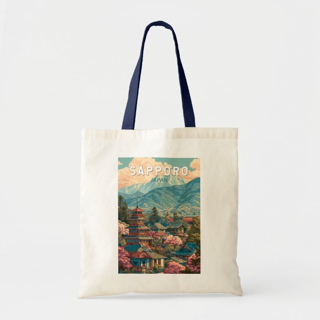 Sapporo Japan Resa Konst Vintage Tygkasse (Framsidan)