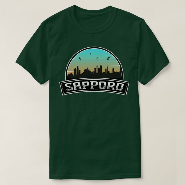 Sapporo Japan Skyline Japanska Souvenir T Shirt (Design framsida)