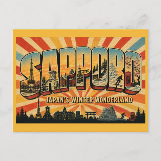 Sapporo Japan Vinterundret Vintage Researbet Konst Vykort