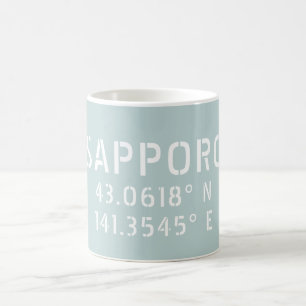Sapporo Latitude & Longitud-koordinater Kaffemugg