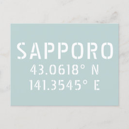 Sapporo Latitude & Longitud-koordinater Vykort