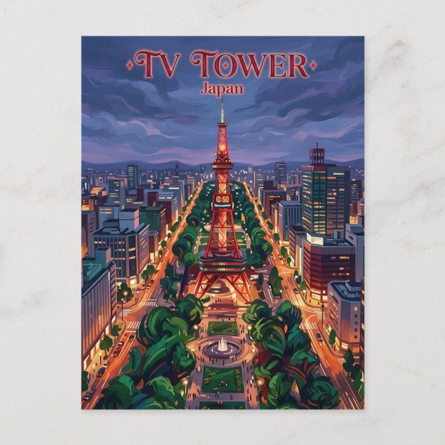 Sapporo TV-torn Japan Vykort (Framsida)