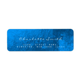 Sappphire Blue Glass Metall Returetiketter Returadress Etikett