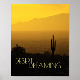 Saquaro Cactus Arizona Sunset Amber Gult Poster
