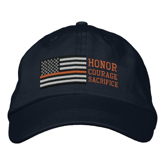 SAR Orange Line US Flagga Honor Courty Sacrifice Broderad Keps (Framsida)