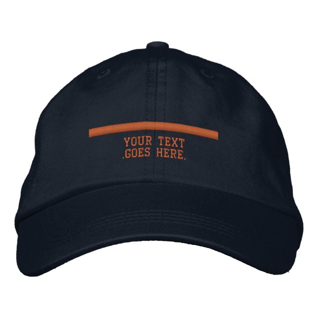 SAR tunn Orange-rad anpassar den med text Broderad Keps (Framsida)