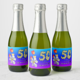 Sara 50-årsjubileum Hearts Sparkling Vin Labels