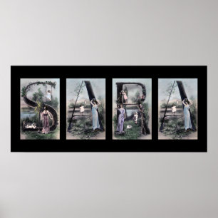 SARA Alphabet Brev Namn Art Poster