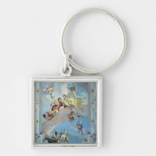 Sära av Venus från Adonis, 1707-08 (frescoen) Fyrkantig Silverfärgad Nyckelring