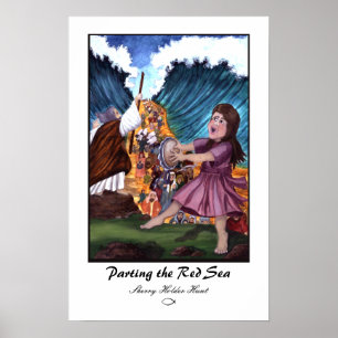 Sära det röda havstrycket poster