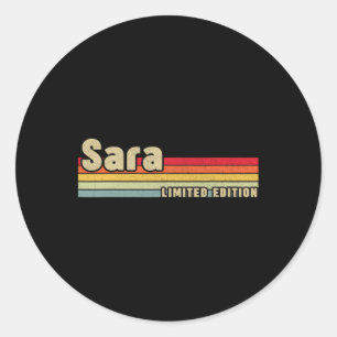 Sara Gift Namn Personlig  Birthday Roligt jul Runt Klistermärke