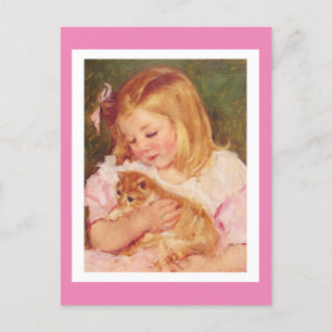 Sara håller en katt, av Mary Cassatt. Helg Vykort
