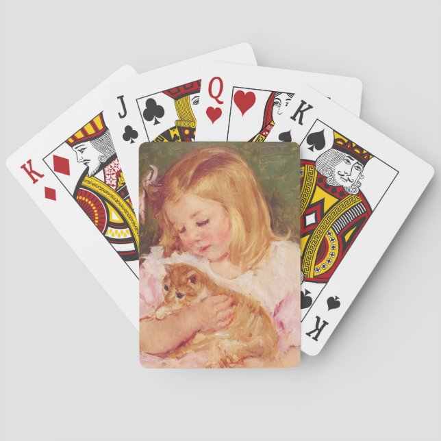 Sara Holding a Cat (av Mary Cassatt) Casinokort (Baksidan)